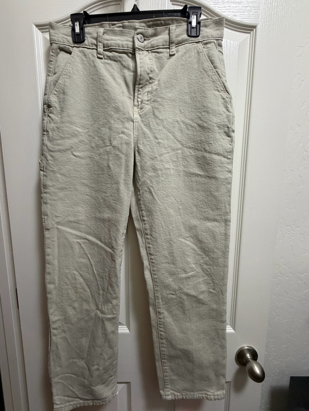 Old Navy Sky Hi Straight Pants Size 10 Extra High Rise Beige Khaki